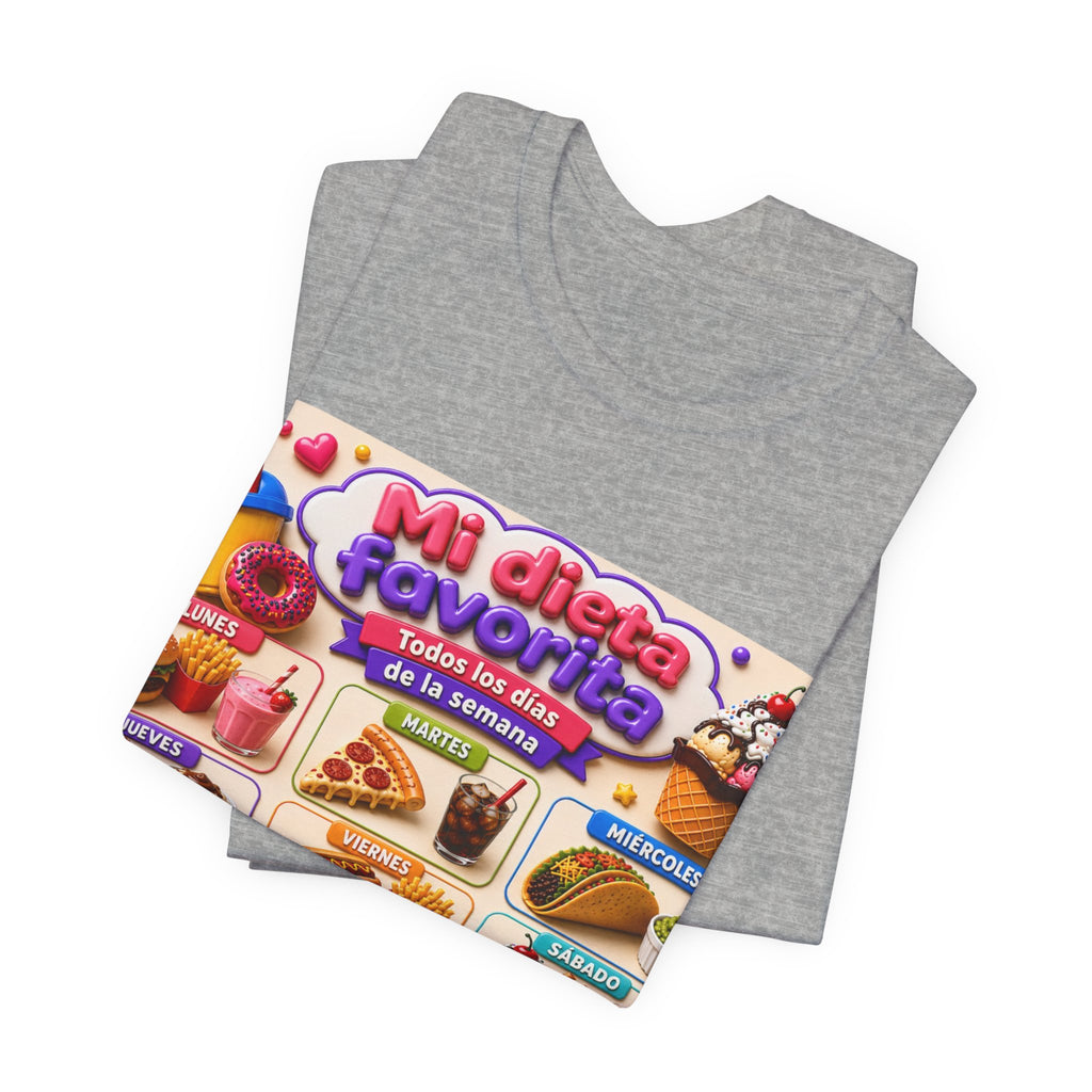 T-Shirt — "Mi dieta favorita: Todos los días de la semana" (Daily Favorite Foods Graphic Tee)