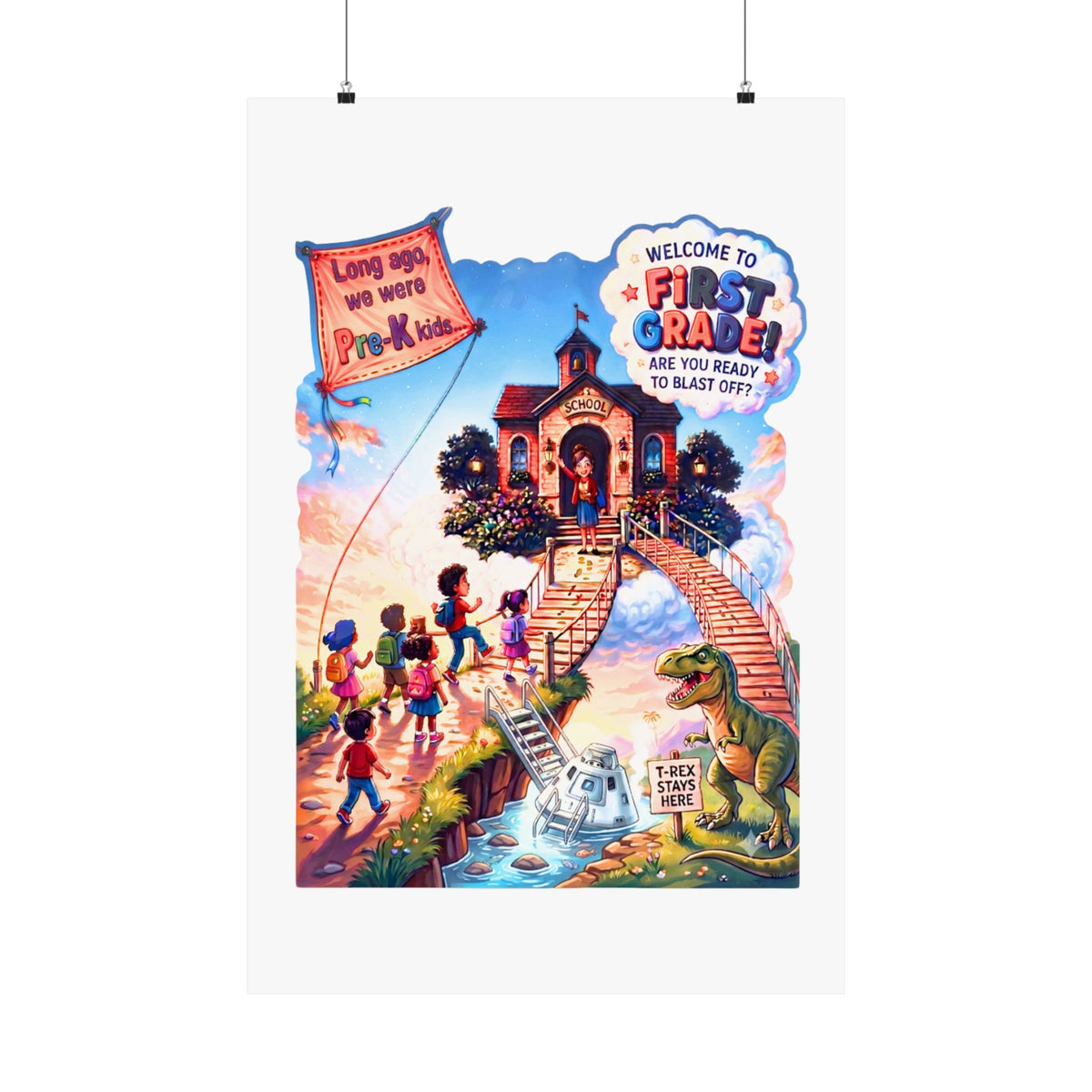 First Grade Welcome Poster — Matte Vertical Back-to-School Classroom Decor