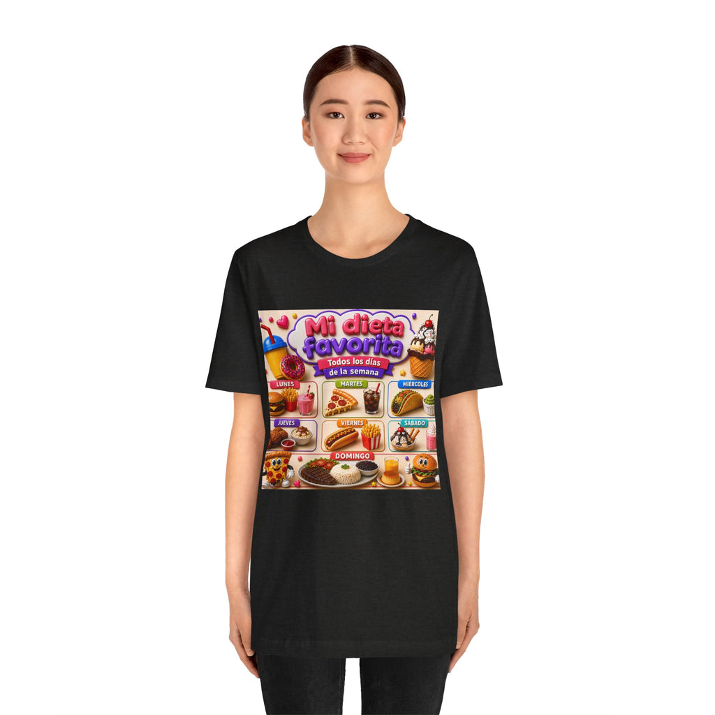T-Shirt — "Mi dieta favorita: Todos los días de la semana" (Daily Favorite Foods Graphic Tee)