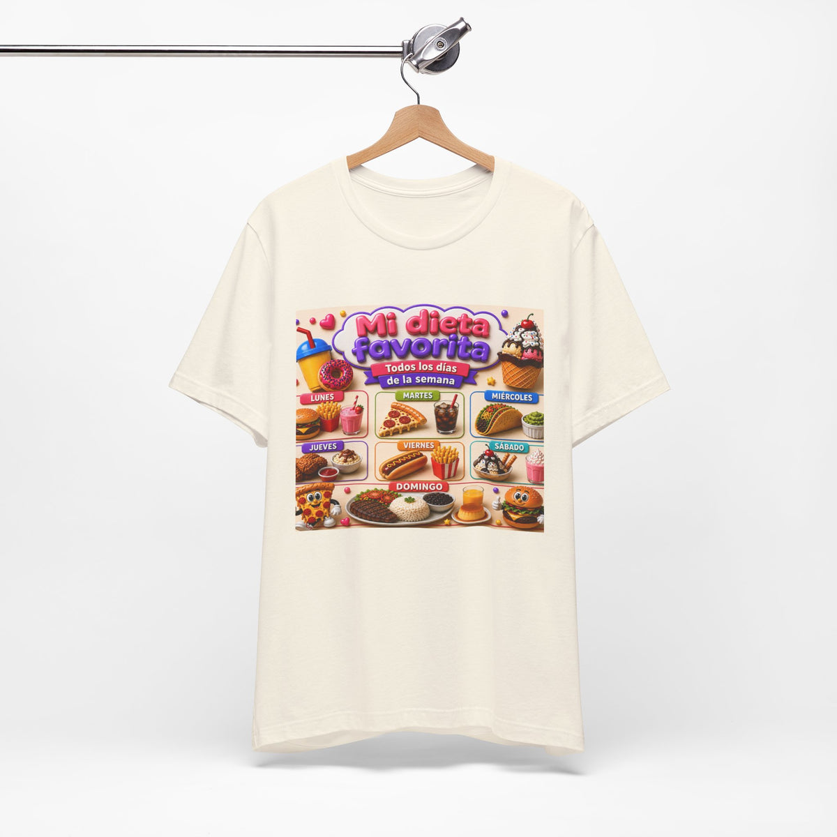 T-Shirt — "Mi dieta favorita: Todos los días de la semana" (Daily Favorite Foods Graphic Tee)