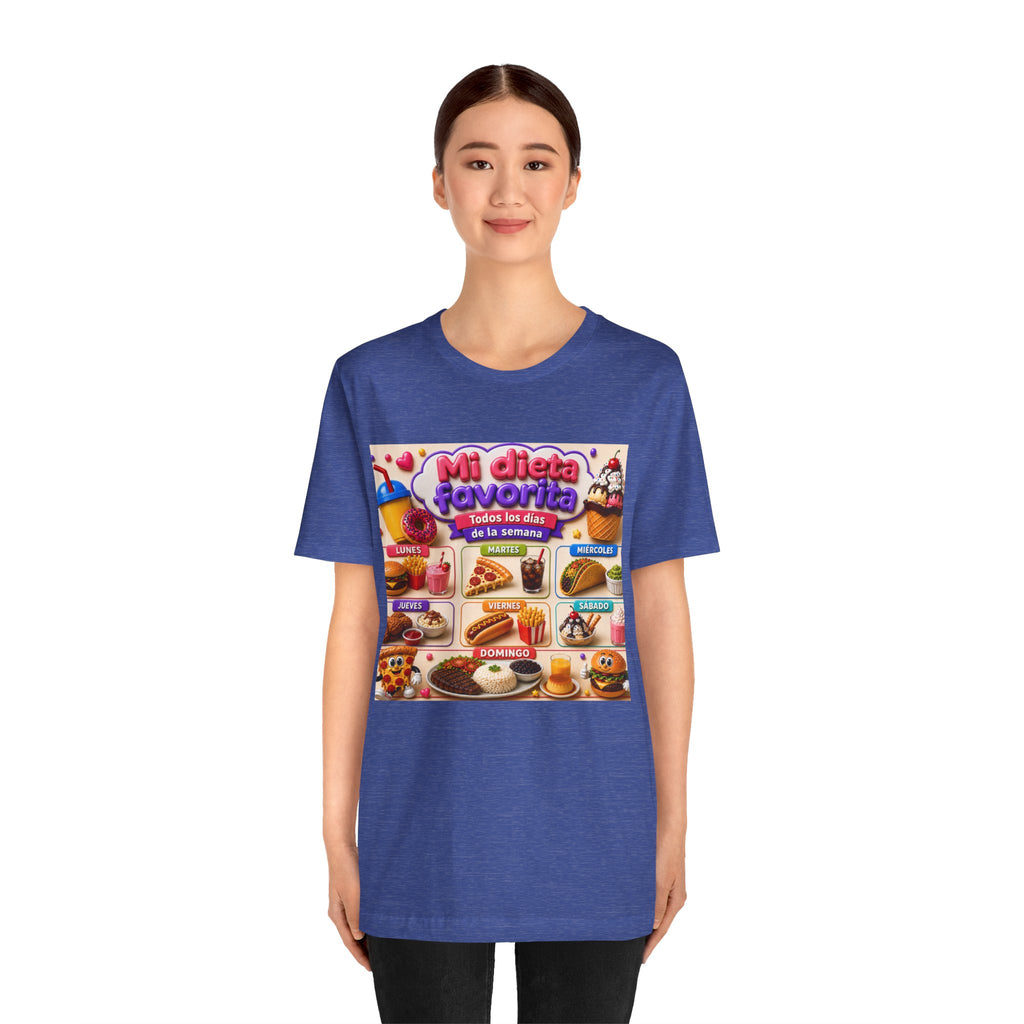 T-Shirt — "Mi dieta favorita: Todos los días de la semana" (Daily Favorite Foods Graphic Tee)