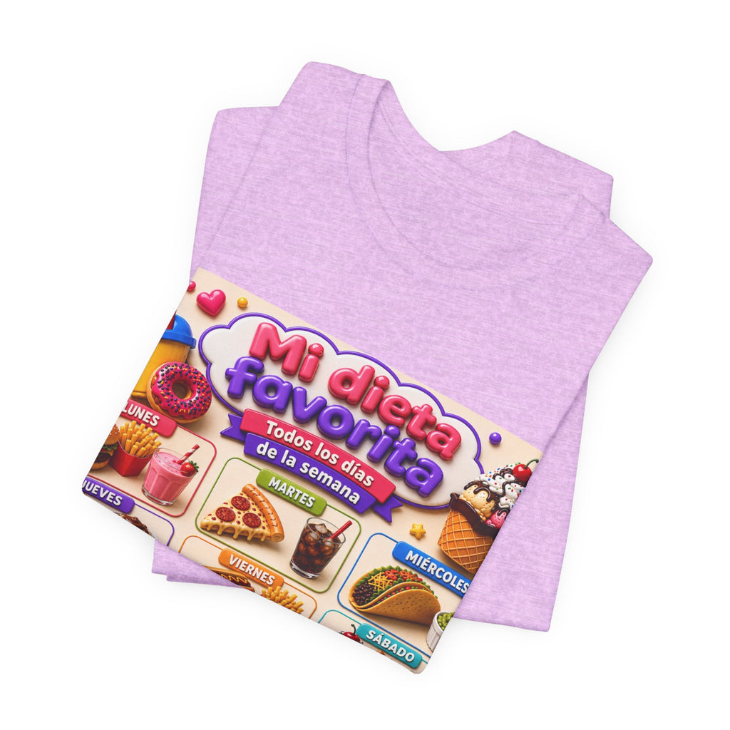 T-Shirt — "Mi dieta favorita: Todos los días de la semana" (Daily Favorite Foods Graphic Tee)