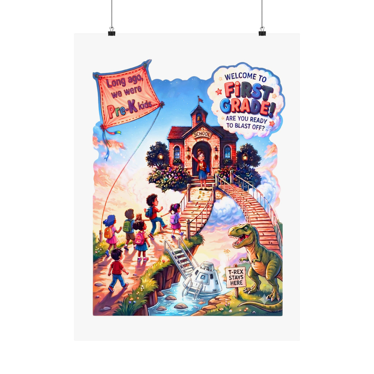 First Grade Welcome Poster — Matte Vertical Back-to-School Classroom Decor