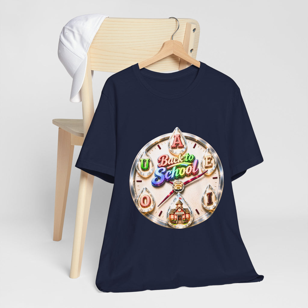 Back to School Graphic Tee — Retro School Clock Design