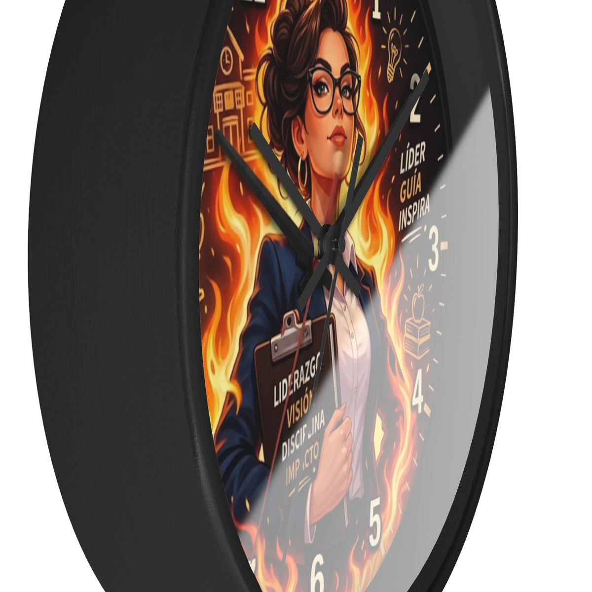Motivational Leader Wall Clock, Liderazgo y Éxito Modern Wall Art Decor for Office, Classroom, Teacher & Principal Gift