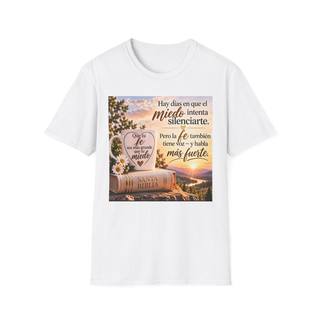 Camiseta Cristiana en Español – Fe Sobre el Miedo | Regalo de Fe e Inspiración | Christian Faith T-Shirt