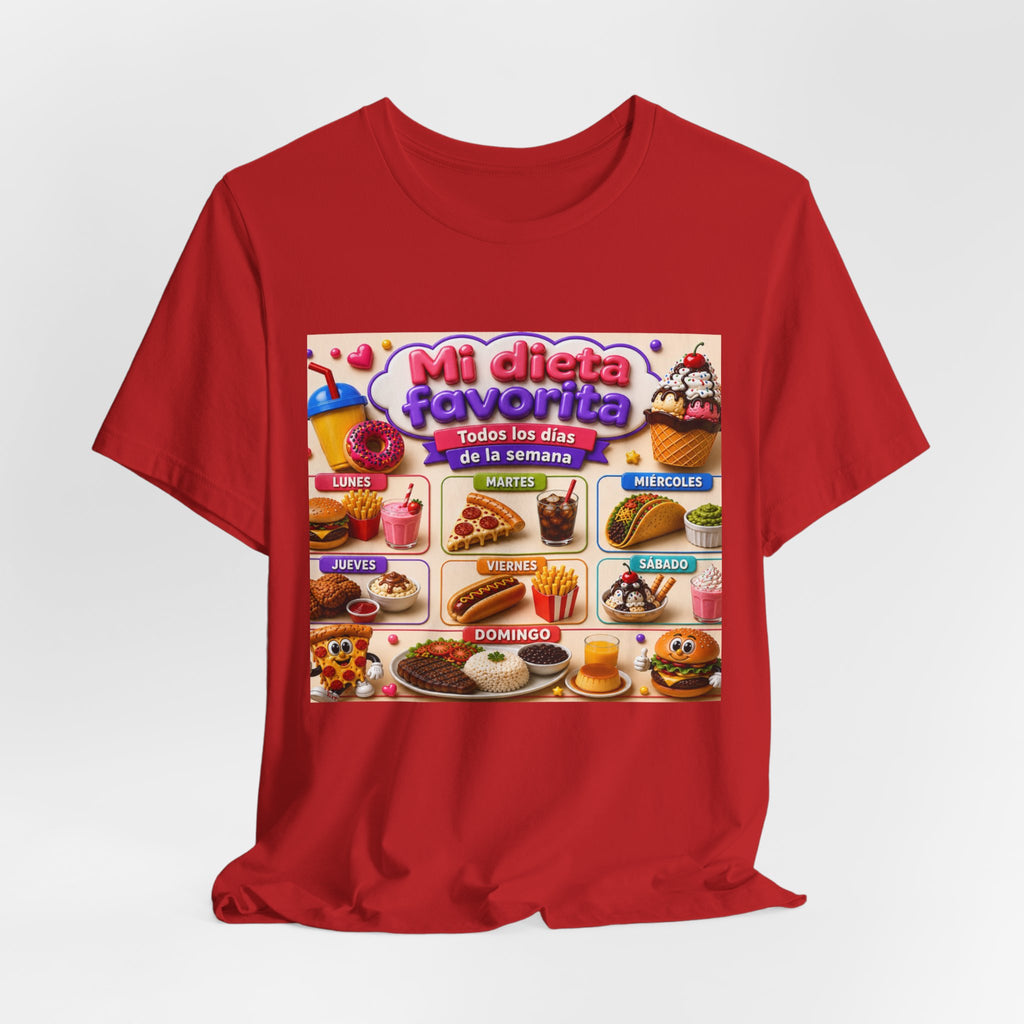 T-Shirt — "Mi dieta favorita: Todos los días de la semana" (Daily Favorite Foods Graphic Tee)