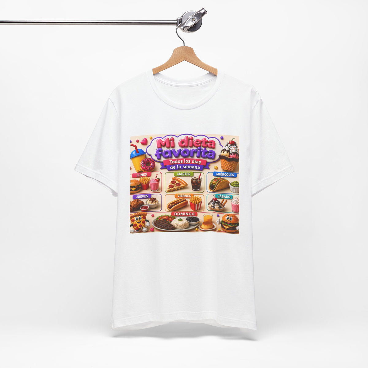 T-Shirt — "Mi dieta favorita: Todos los días de la semana" (Daily Favorite Foods Graphic Tee)