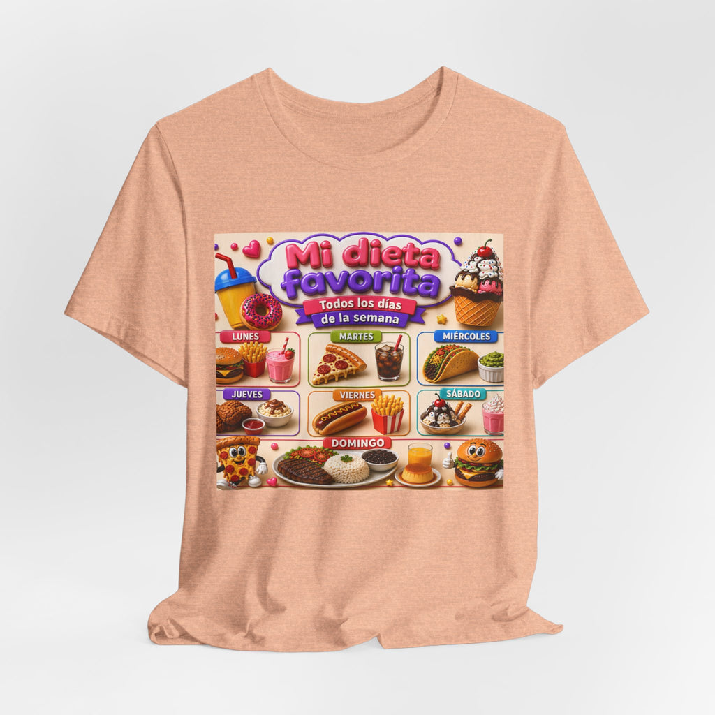 T-Shirt — "Mi dieta favorita: Todos los días de la semana" (Daily Favorite Foods Graphic Tee)