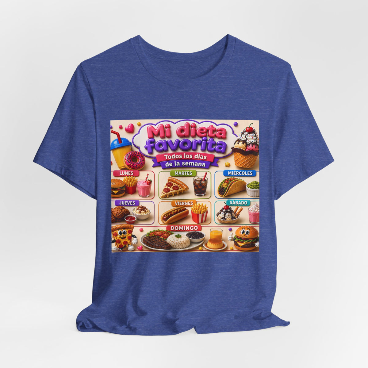 T-Shirt — "Mi dieta favorita: Todos los días de la semana" (Daily Favorite Foods Graphic Tee)