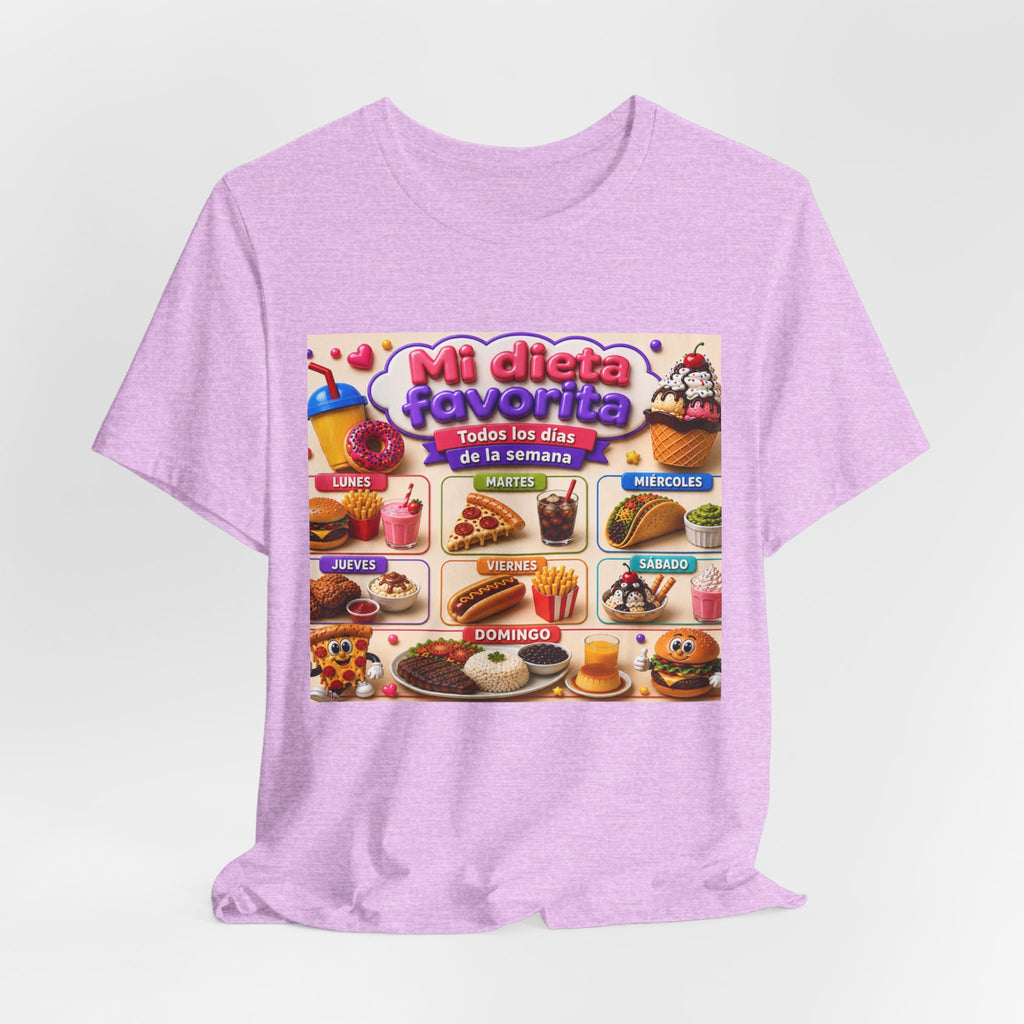 T-Shirt — "Mi dieta favorita: Todos los días de la semana" (Daily Favorite Foods Graphic Tee)