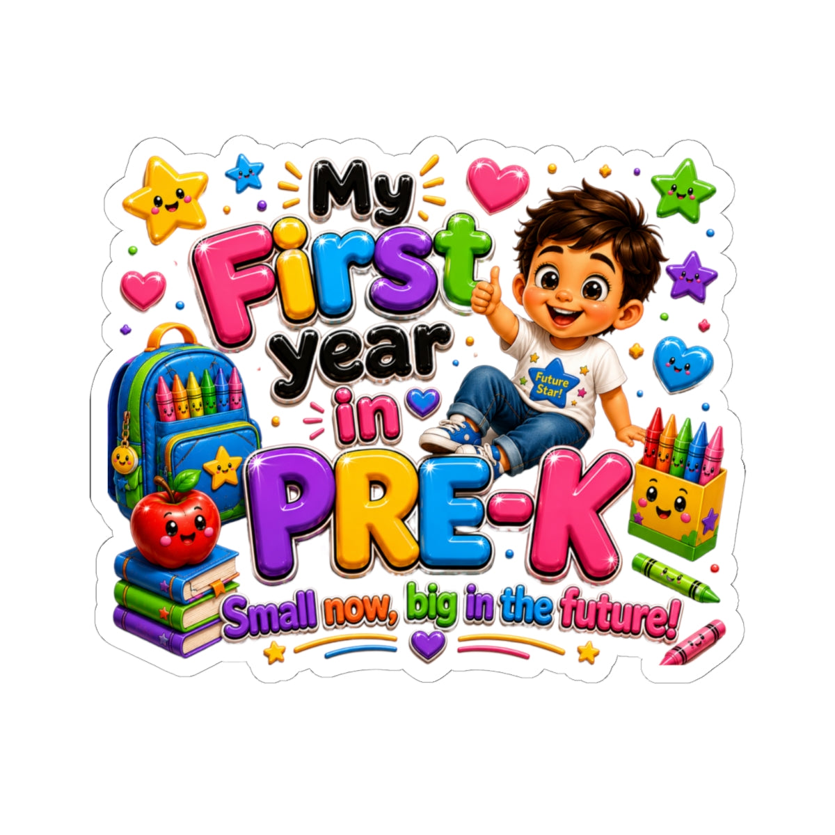 My First Year in Pre-K Sticker — Cute Back-to-School Keepsake