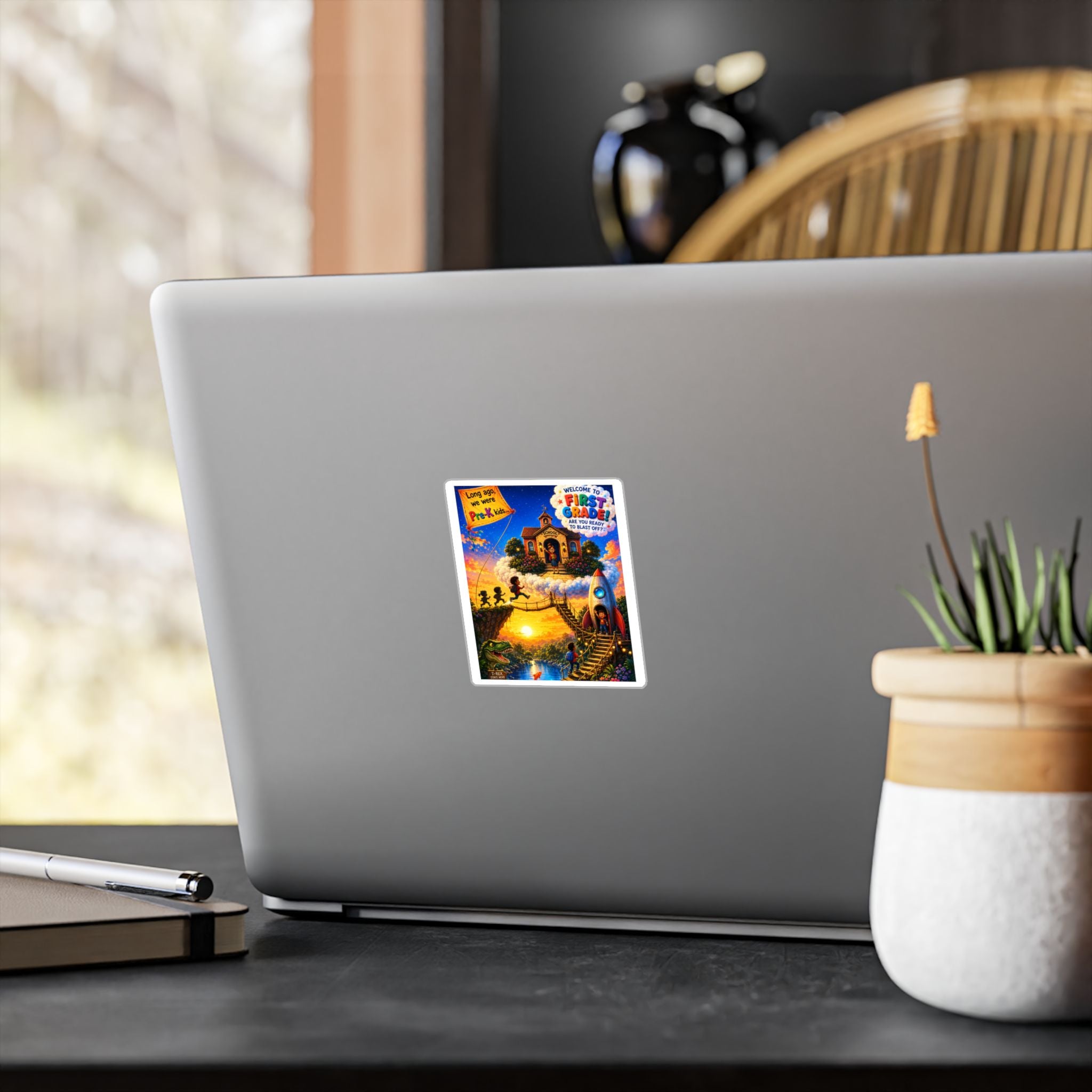 First Grade Adventure Kiss-Cut Vinyl Sticker — "Welcome to First Grade!" School Decal