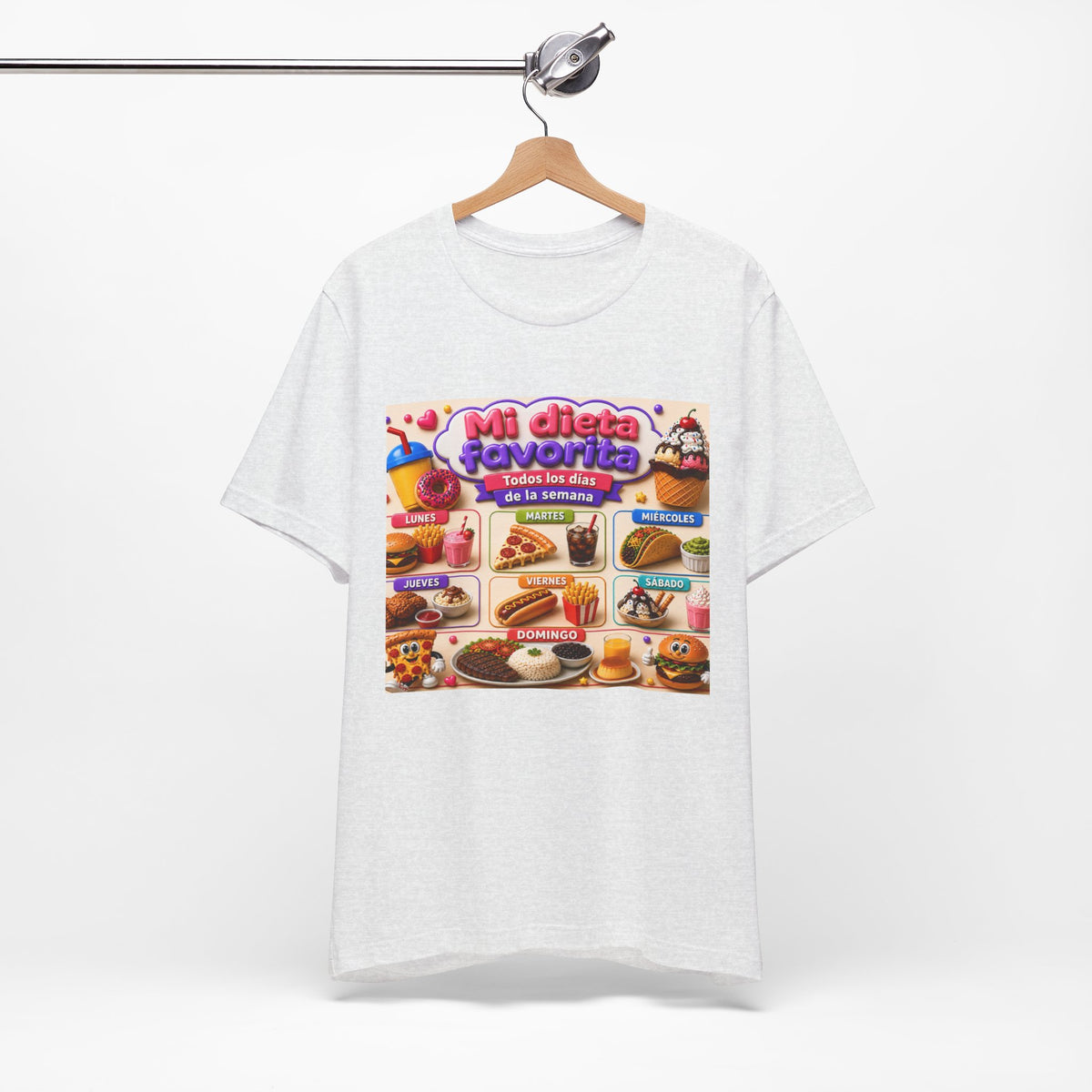 T-Shirt — "Mi dieta favorita: Todos los días de la semana" (Daily Favorite Foods Graphic Tee)