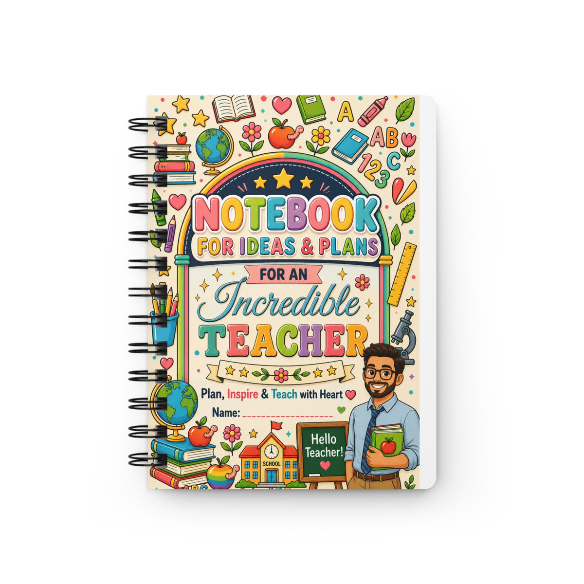 Spiral Notebook for an Incredible Teacher – Colorful Teacher Planner & Ideas Journal