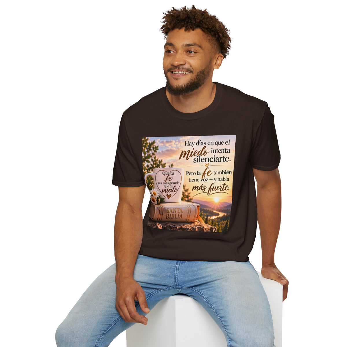 Camiseta Cristiana en Español – Fe Sobre el Miedo | Regalo de Fe e Inspiración | Christian Faith T-Shirt