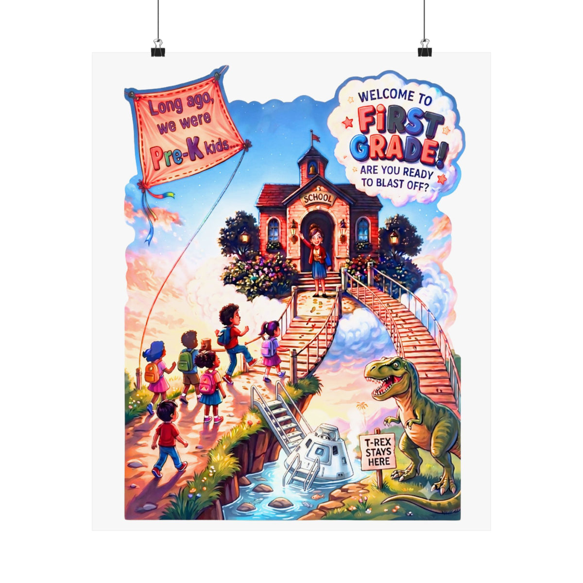 First Grade Welcome Poster — Matte Vertical Back-to-School Classroom Decor
