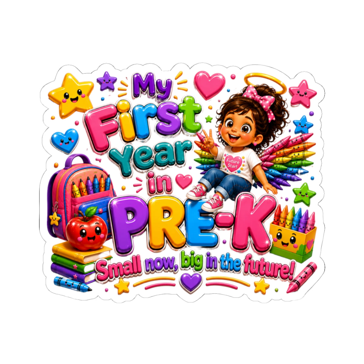 My First Year in Pre-K Kiss-Cut Sticker — Cute Back-to-School Kids Reward
