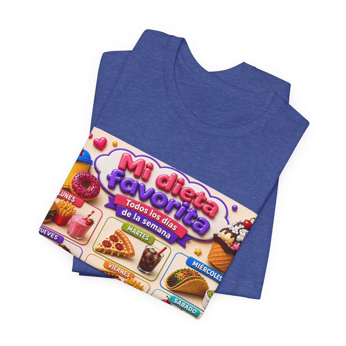 T-Shirt — "Mi dieta favorita: Todos los días de la semana" (Daily Favorite Foods Graphic Tee)