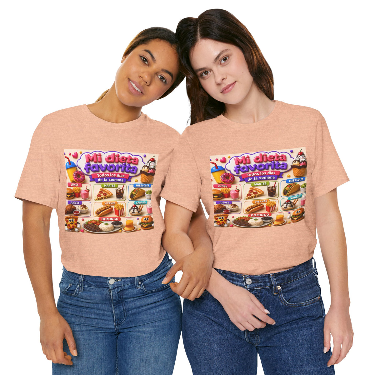 T-Shirt — "Mi dieta favorita: Todos los días de la semana" (Daily Favorite Foods Graphic Tee)