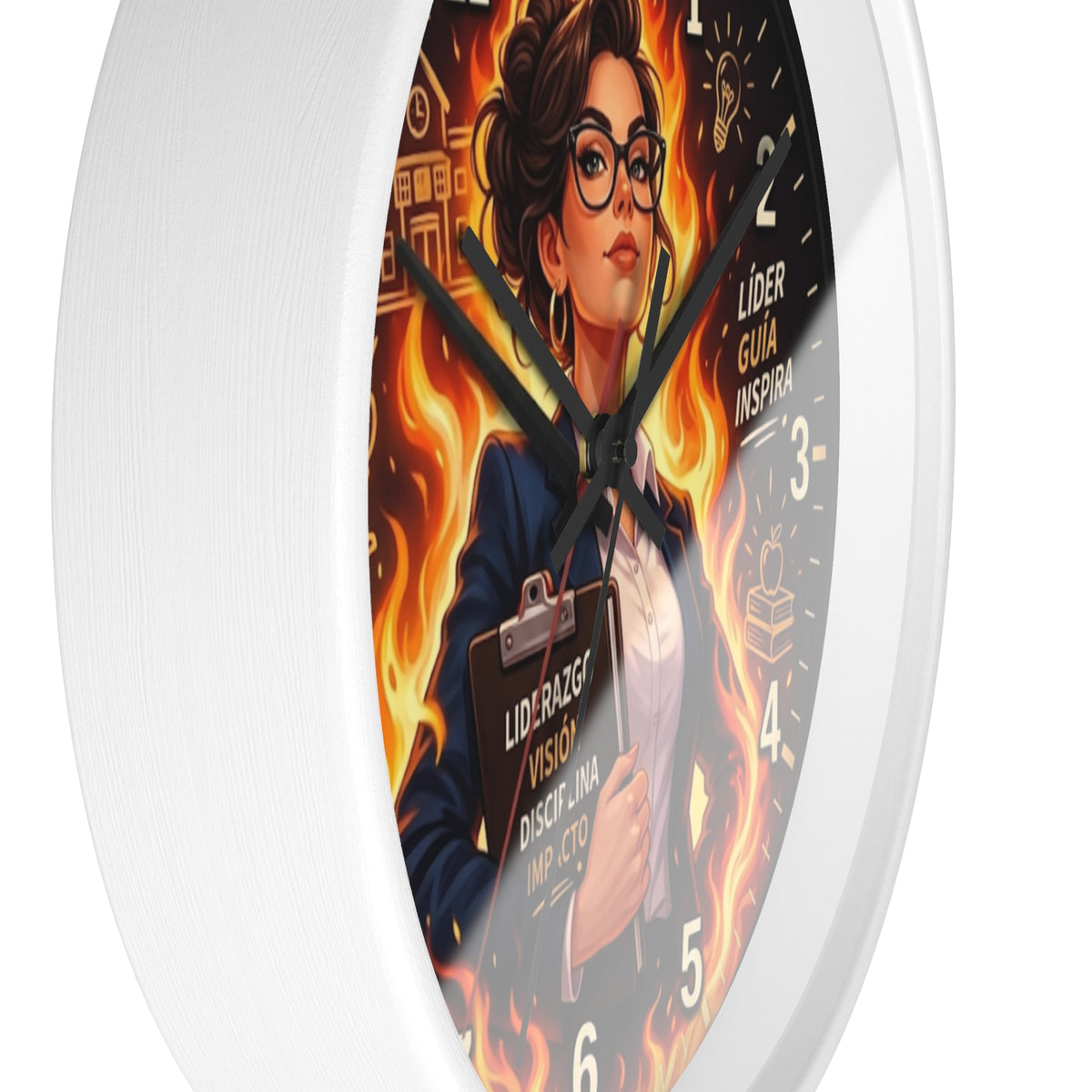 Motivational Leader Wall Clock, Liderazgo y Éxito Modern Wall Art Decor for Office, Classroom, Teacher & Principal Gift