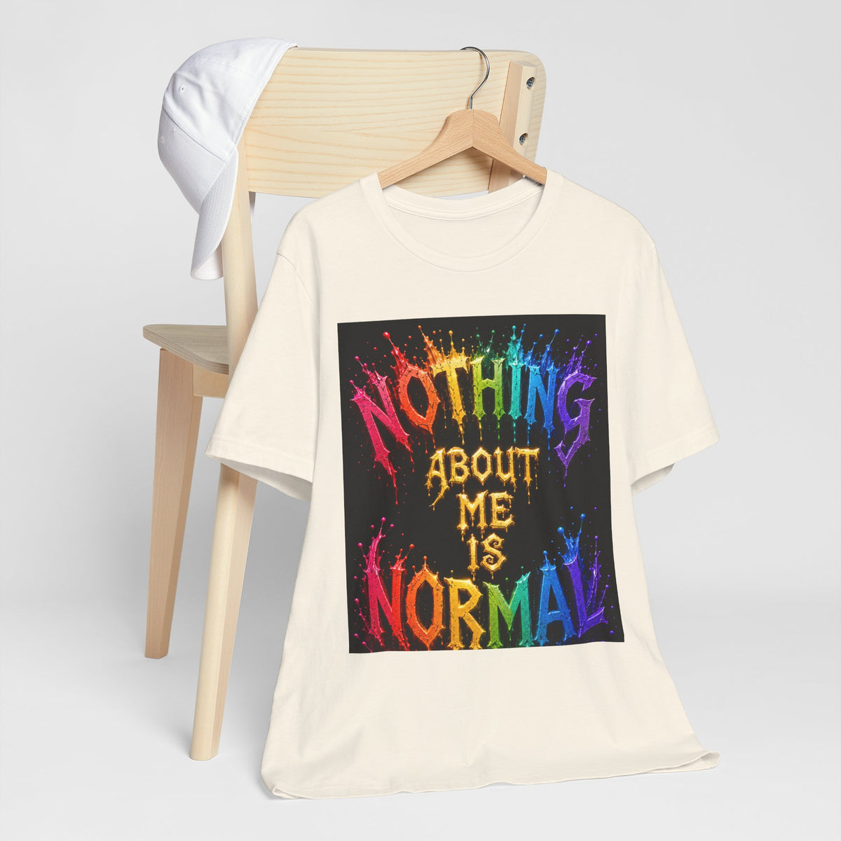 Nothing About Me Is Normal Rainbow Graphic T-Shirt