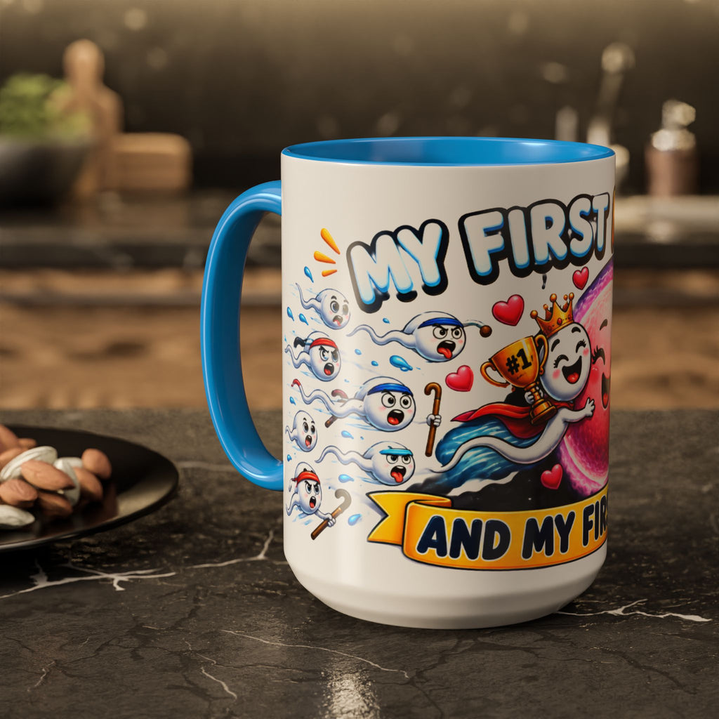 My First Race Mug — Funny Fertility / IVF Celebration Coffee Cup (11oz, 15oz)