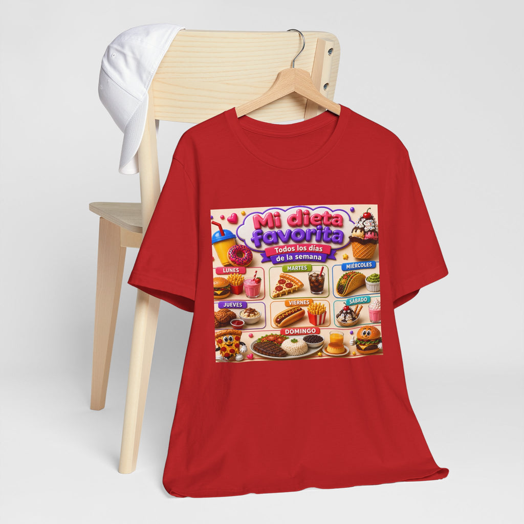 T-Shirt — "Mi dieta favorita: Todos los días de la semana" (Daily Favorite Foods Graphic Tee)