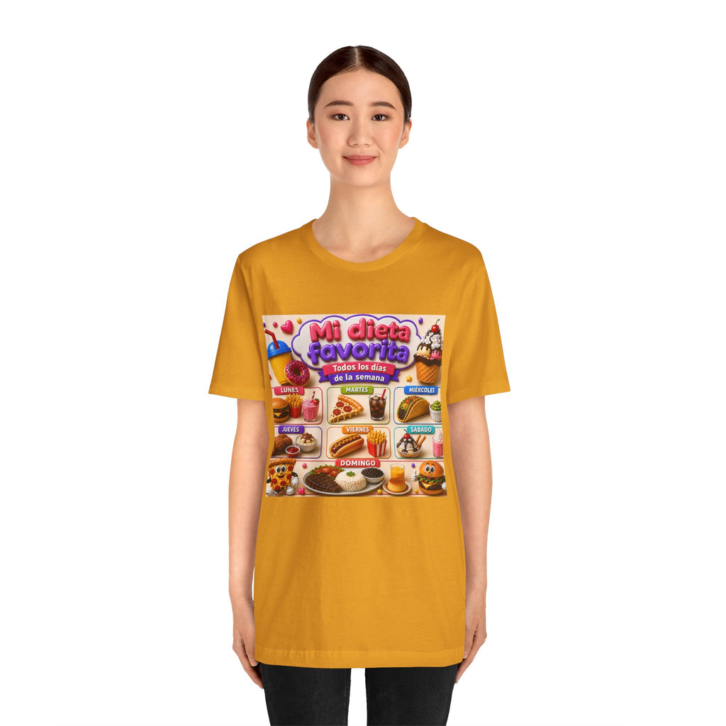 T-Shirt — "Mi dieta favorita: Todos los días de la semana" (Daily Favorite Foods Graphic Tee)