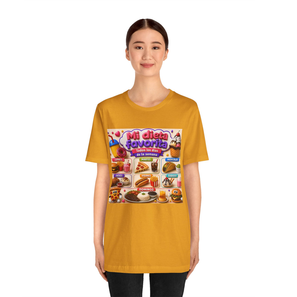 T-Shirt — "Mi dieta favorita: Todos los días de la semana" (Daily Favorite Foods Graphic Tee)