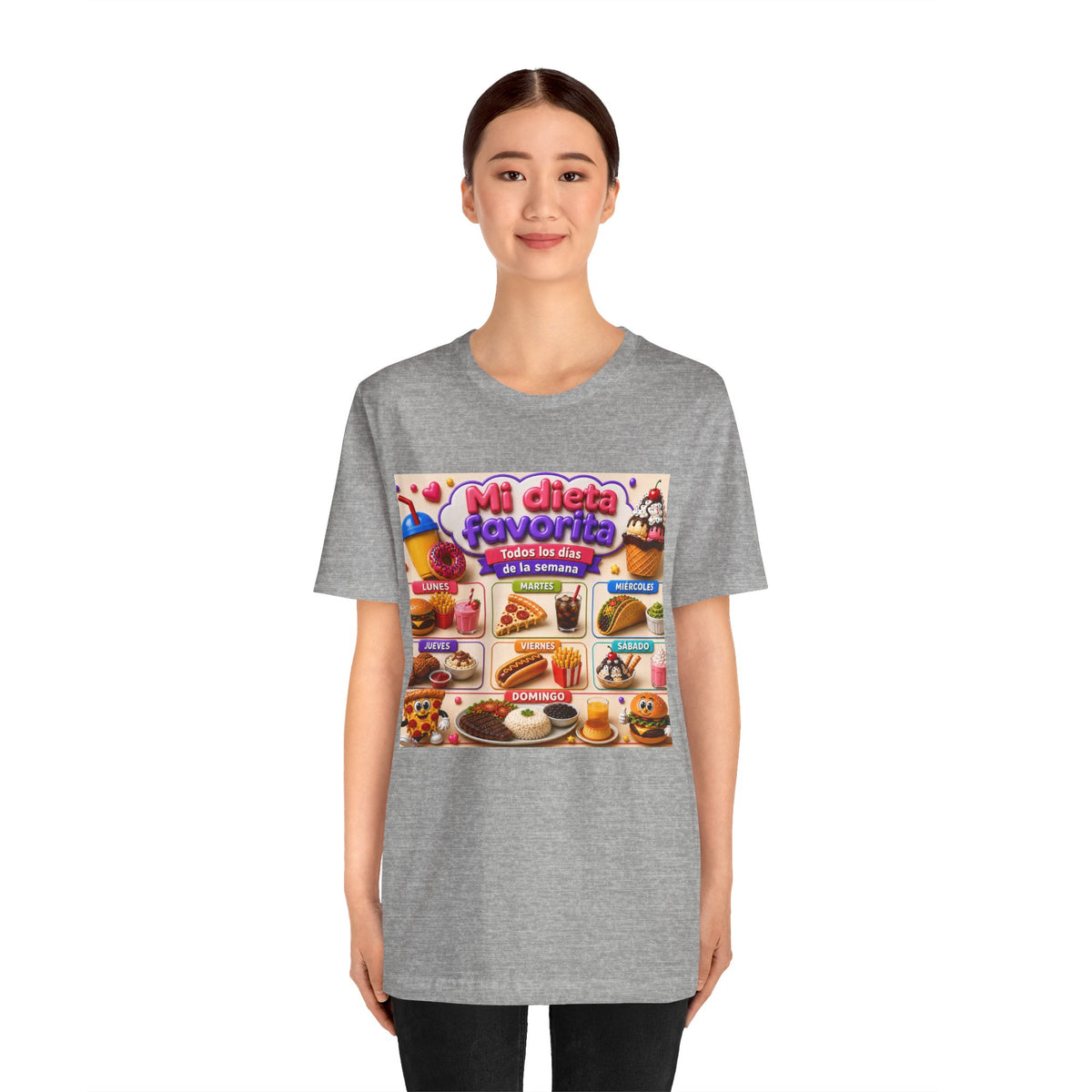 T-Shirt — "Mi dieta favorita: Todos los días de la semana" (Daily Favorite Foods Graphic Tee)