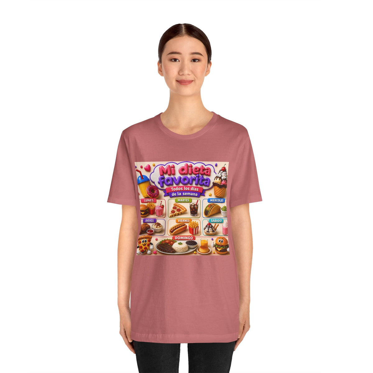 T-Shirt — "Mi dieta favorita: Todos los días de la semana" (Daily Favorite Foods Graphic Tee)