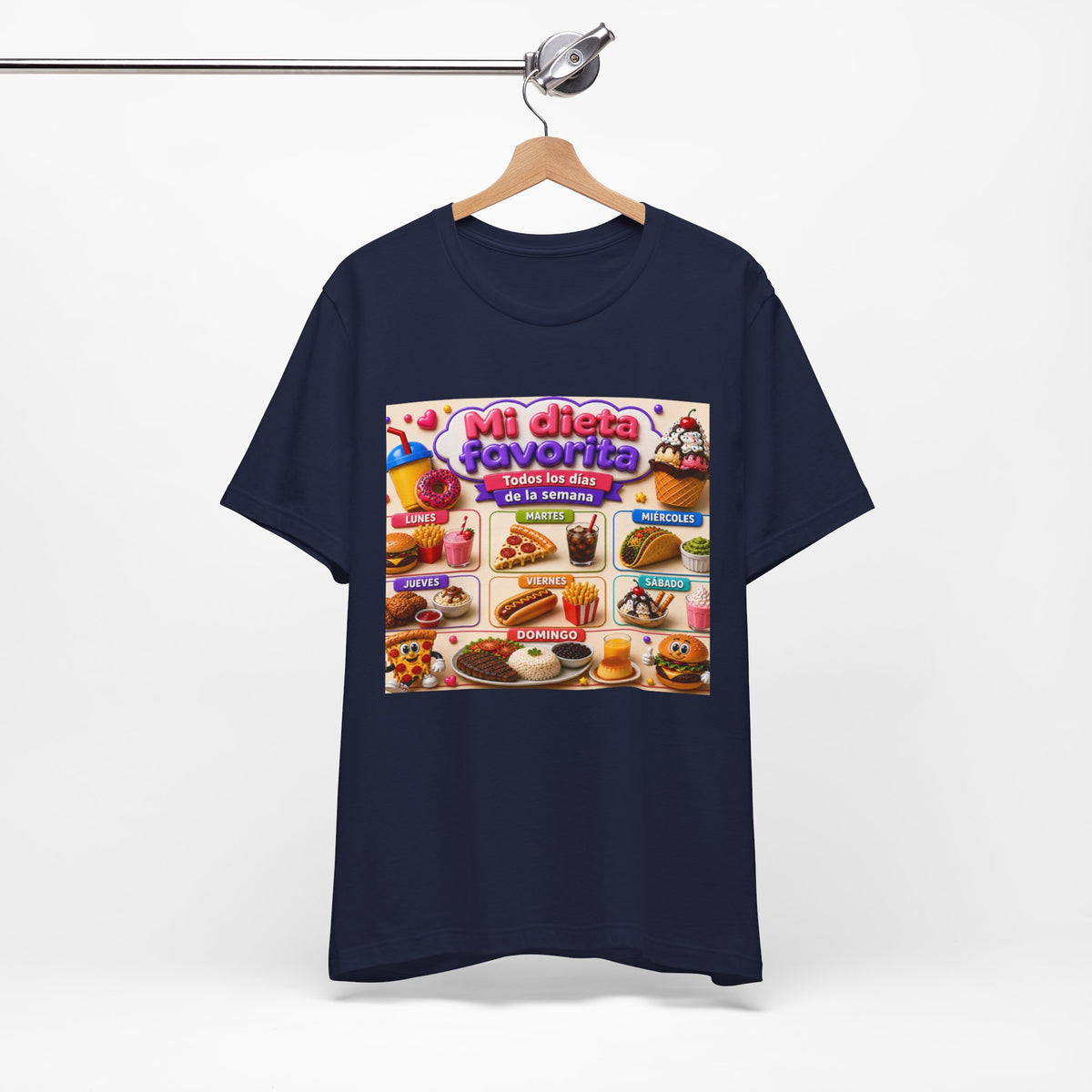 T-Shirt — "Mi dieta favorita: Todos los días de la semana" (Daily Favorite Foods Graphic Tee)