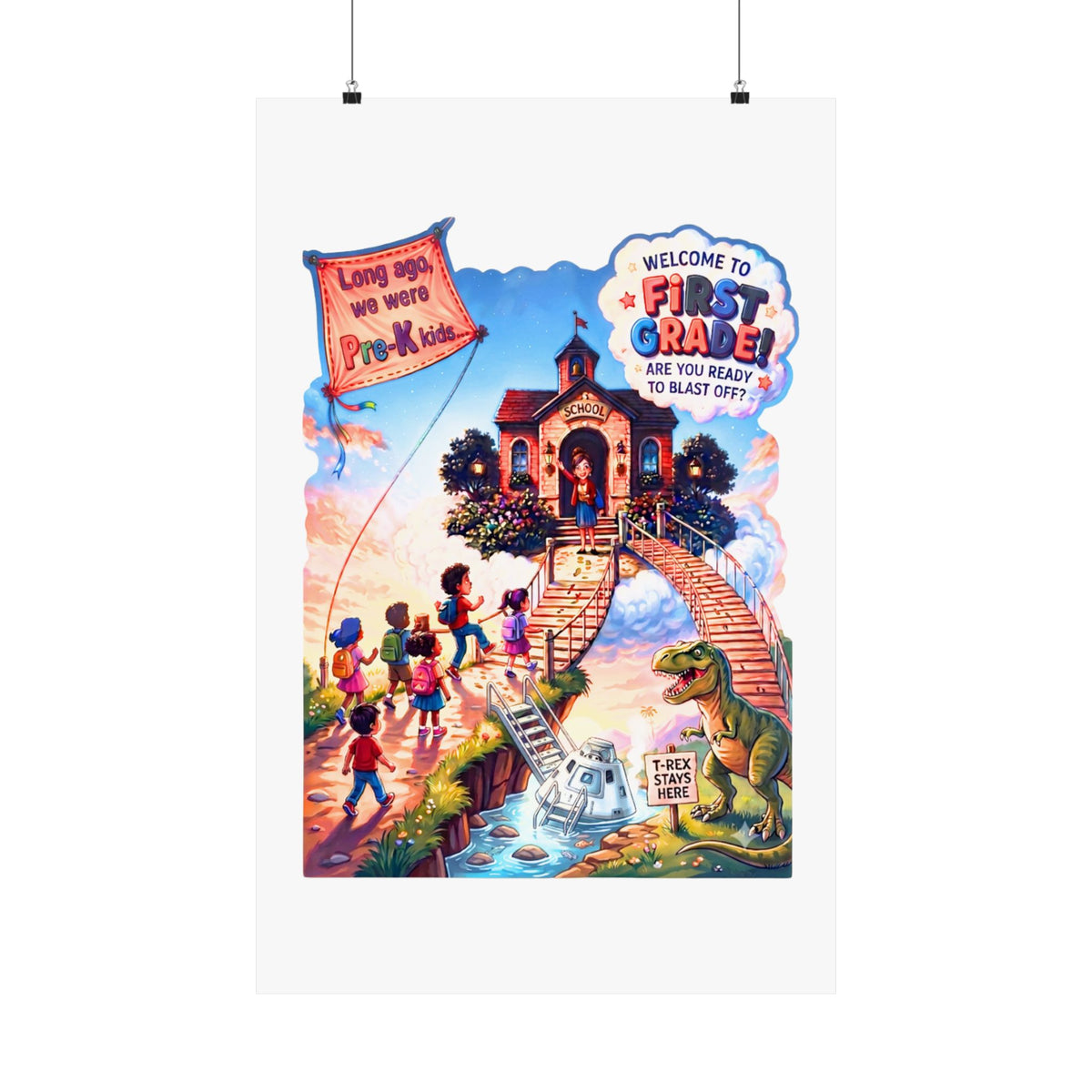 First Grade Welcome Poster — Matte Vertical Back-to-School Classroom Decor