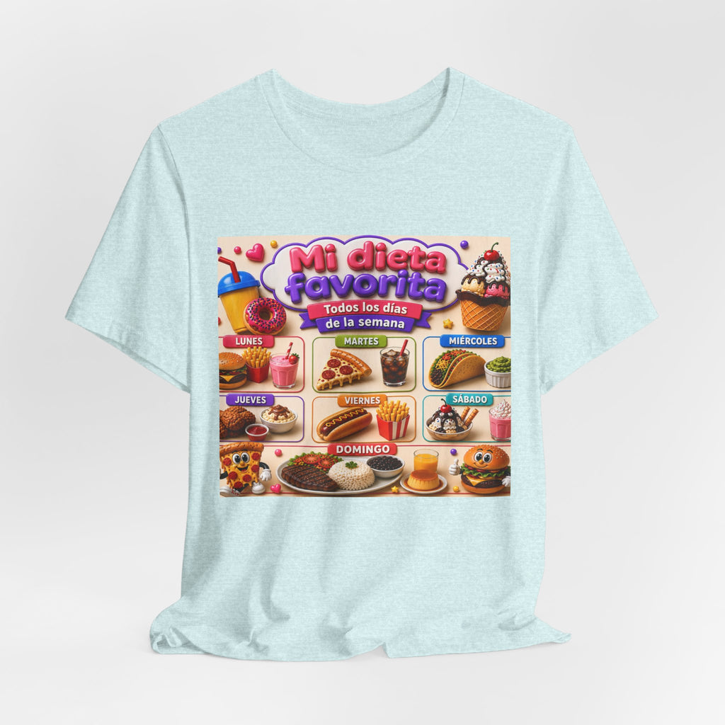 T-Shirt — "Mi dieta favorita: Todos los días de la semana" (Daily Favorite Foods Graphic Tee)